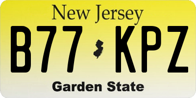 NJ license plate B77KPZ
