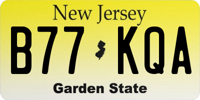 NJ license plate B77KQA