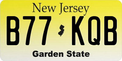 NJ license plate B77KQB