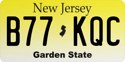 NJ license plate B77KQC