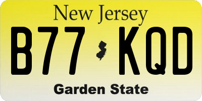 NJ license plate B77KQD