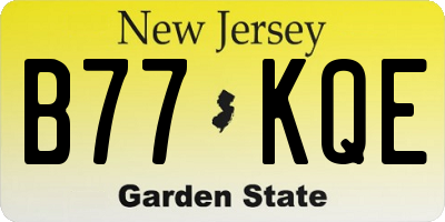NJ license plate B77KQE