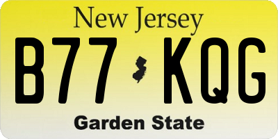 NJ license plate B77KQG