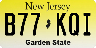 NJ license plate B77KQI