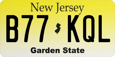 NJ license plate B77KQL