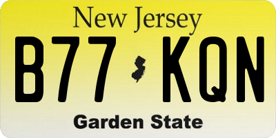 NJ license plate B77KQN