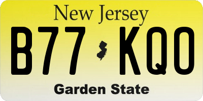 NJ license plate B77KQO