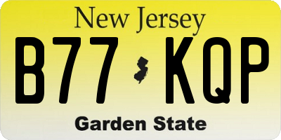 NJ license plate B77KQP