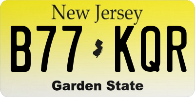 NJ license plate B77KQR