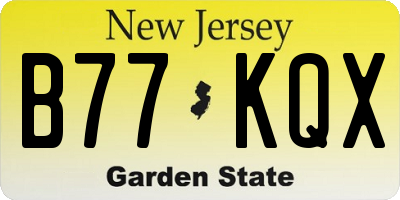 NJ license plate B77KQX