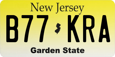 NJ license plate B77KRA