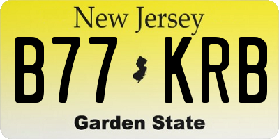 NJ license plate B77KRB