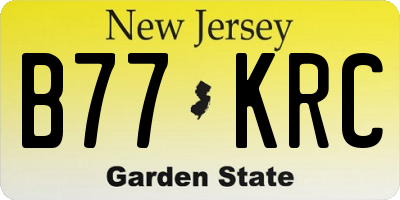 NJ license plate B77KRC