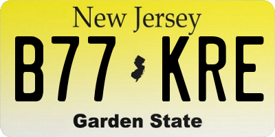 NJ license plate B77KRE