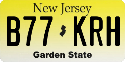 NJ license plate B77KRH