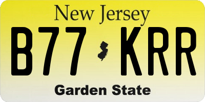 NJ license plate B77KRR