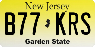 NJ license plate B77KRS