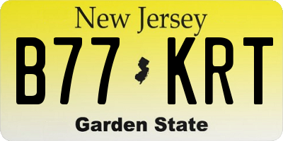 NJ license plate B77KRT