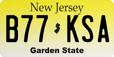 NJ license plate B77KSA