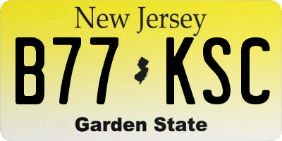 NJ license plate B77KSC