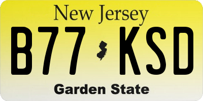 NJ license plate B77KSD