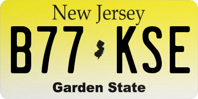 NJ license plate B77KSE