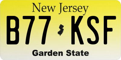 NJ license plate B77KSF