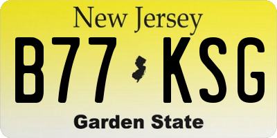NJ license plate B77KSG
