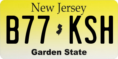 NJ license plate B77KSH