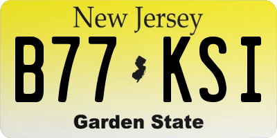 NJ license plate B77KSI