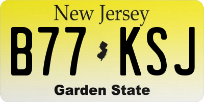 NJ license plate B77KSJ