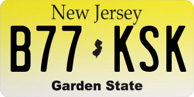 NJ license plate B77KSK