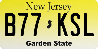 NJ license plate B77KSL