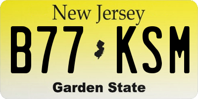 NJ license plate B77KSM