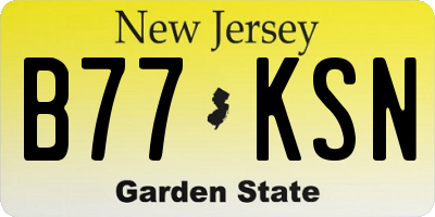 NJ license plate B77KSN