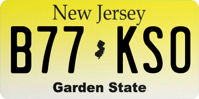 NJ license plate B77KSO