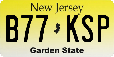 NJ license plate B77KSP
