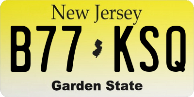 NJ license plate B77KSQ