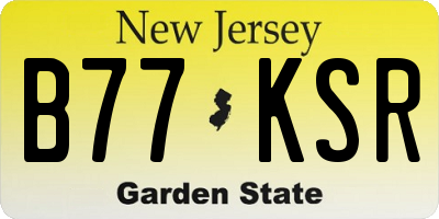 NJ license plate B77KSR