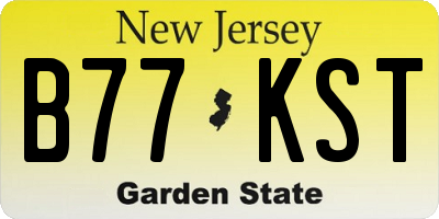 NJ license plate B77KST