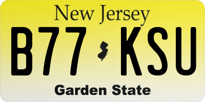 NJ license plate B77KSU