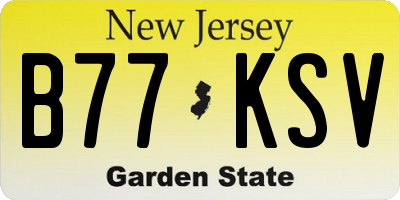 NJ license plate B77KSV
