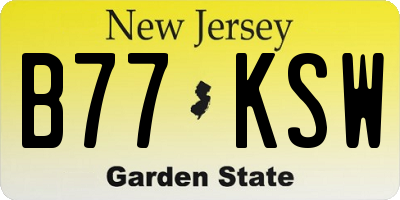 NJ license plate B77KSW