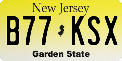 NJ license plate B77KSX