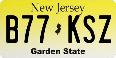 NJ license plate B77KSZ