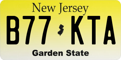 NJ license plate B77KTA