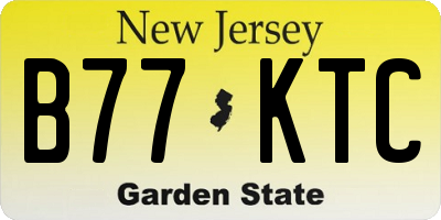 NJ license plate B77KTC