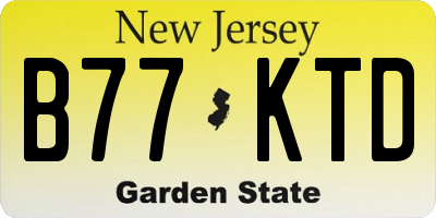 NJ license plate B77KTD