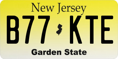 NJ license plate B77KTE
