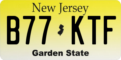 NJ license plate B77KTF